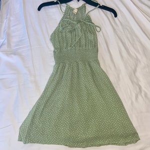 Pacsun LA Hearts Sage Green Floral Babydoll Dress
